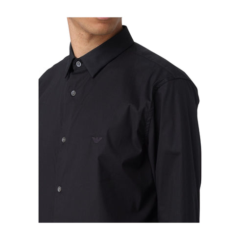EMPORIO ARMANI Camicia elegante Camicia Uomo con logo applicato Nero - Francavilla Moda